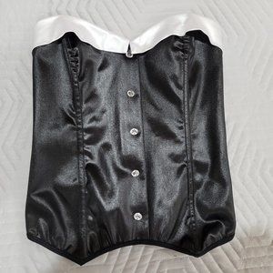Dreamgirl Sexy Bustier Corset Tuxedo Black White S